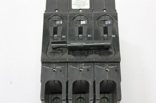 AIRPAX 3 POLE 60A 240V HYDRAULIC MAGNETIC CIRCUIT BREAKER 209-3-25521-7
