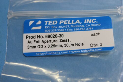 2 Ted Pella Electron Microscope Gold Foil Aperture 30μm 69020-30