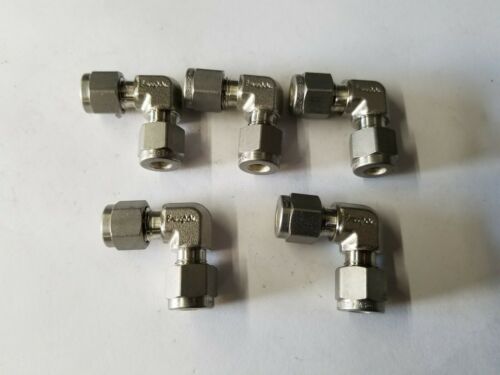 5 New Swagelok Stainless Steel Union Elbow 1/4" SS-400-9