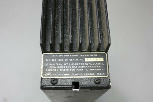 King KTR 905 VHF COMM Transceiver 064-1009-00 27.5 vdc