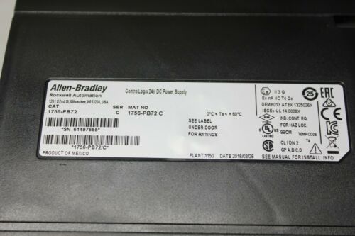 Allen Bradley 13 Slot PLC Chassis & Power Supply 1756-PB72 C A13 C Controllogix