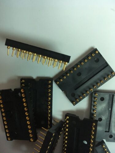Lot of 11 Augat 24 Pin DIP IC Socket Gold New