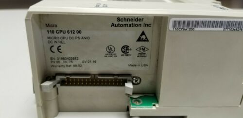 Schneider Modicon Micro PLC CPU Controller 110 612 00 DC PS ANIO