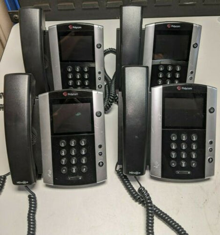 (4) Polycom IP Phones VVX 501 POE + Handsets