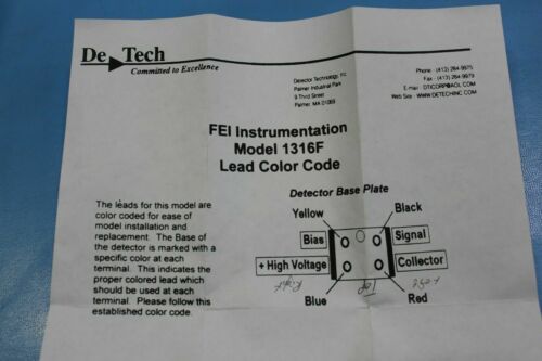 De Tech Detector FEI Electron Multiplier 1316F