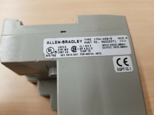 Allen Bradley Flex I/O 24VDC Power Supply RIO Adapter 1794-ASB B PLC