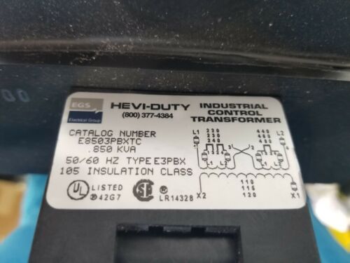 HEVI-DUTY Industrial Control Transformer E8503PBXTC 850 KVA 50/60hz