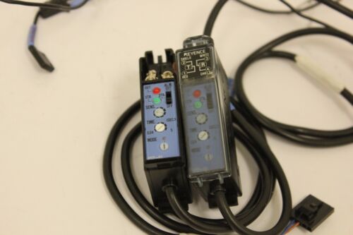 2 Sets Keyence Photoelectric Amplifier PS2-61 + Sensors PS-52T PS-52R