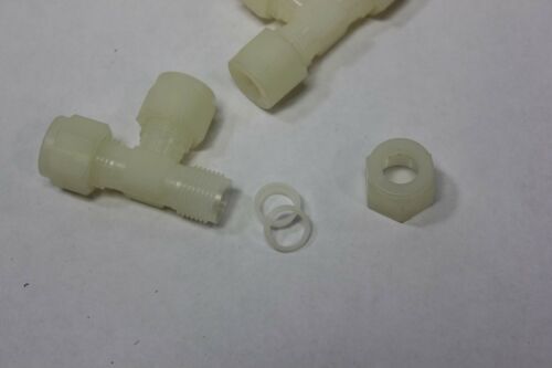 Lot of 8 New Swagelok Nylon 3/8" OD Tube Compression "TEE" Fittings