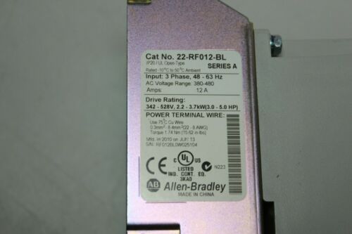 Allen Bradley Powerflex 40 1HP AC Drive 22D-D2P3N104 SER.A W/ EXTRAS