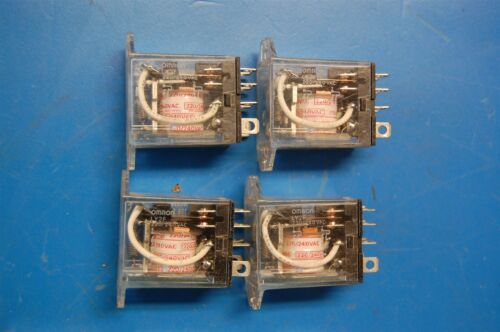 (2) OMRON RELAYS LY2F 220V + (2) LY2F 24V 10A/12A 8 PIN
