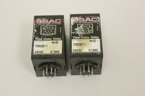 (2) SSAC TDR2B11 Time Delay Relay 24 VAC