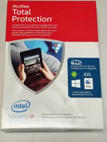 New McAfee 2016 Total Protection Anti-Virus,Identity Management, Privacy 1Year