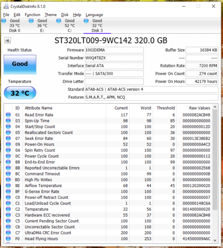 (4) SATA Laptop Hard Drives 320GB Seagate Momentus Thin ST320LT009