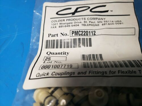 25Pcs Colder Products Company PMC220112 Valved In-Line Hose Barb Coupling