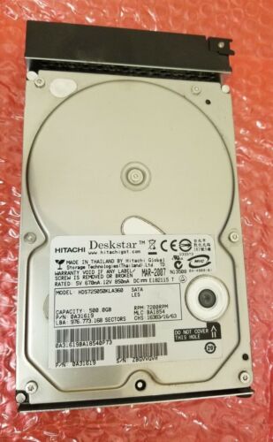 6 Hitachi Deskstar 500GB SATA drives +caddies Isilon HDS725050KLA360 7200rpm