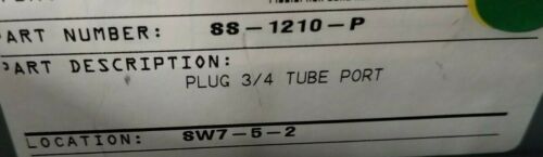 7 New Swagelok Stainless Steel 3/4" Plug Tube Fittings SS-1210-P