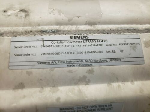 Siemens Sitrans Coriolis Flowmeter Sitrans FC410 7ME4611-3LD11-1DH1-Z