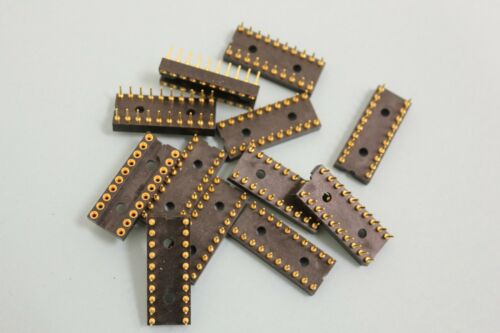 LOT OF 12 ~ 20 PIN AUGAT DIP Closed Frame IC Sockets Machined Gold Pins