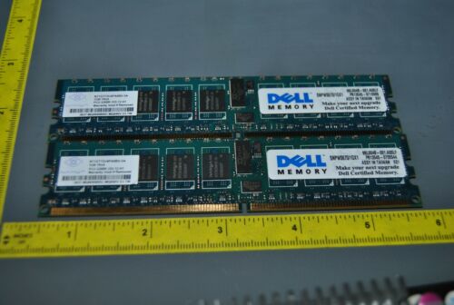 2GB (2X1GB) DELL 99L0048 PC2-3200 DDR2 MEMORY/RAM ECC NANYA (S7-6-14C)
