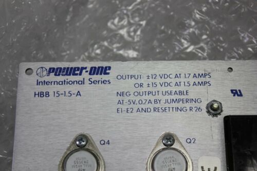 Power One Sputtering System HBB 15-1.5-A Power Supply