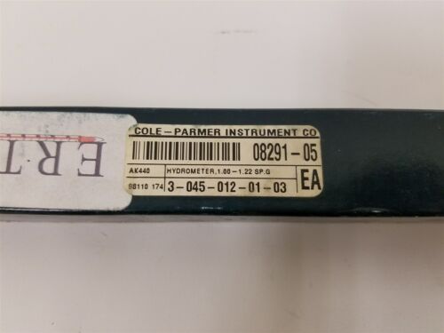 COLE PARMER/ERTCO 1.00-1.22 SPECIFIC GRAVITY HYDROMETER