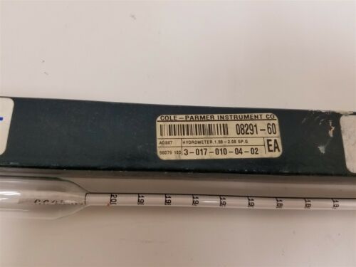 COLE PARMER/ERTCO 1.80-2.00 SPECIFIC GRAVITY HYDROMETER