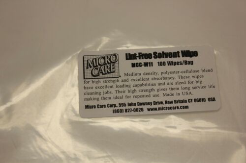 2 bags Micro Care Lint free Solvent free wipes 100 wipes/bag MCC-W11