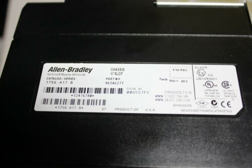 Allen Bradley 17 Slot PLC Chassis & Power Supply 1756-PA72/C A17 B Controllogix