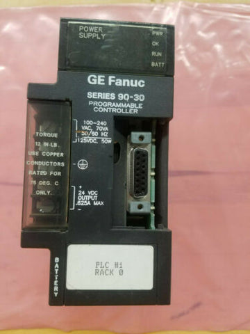 GE Fanuc IC693PWR321L Series 90-30 Controller Power Supply 30 W