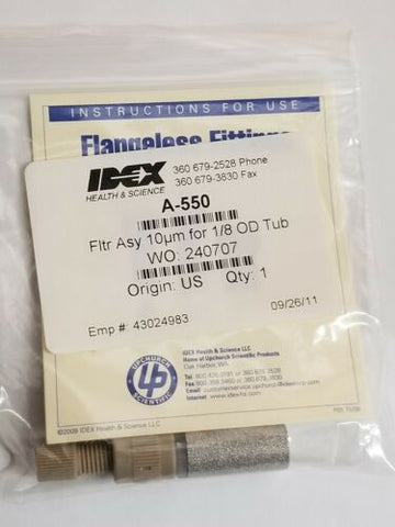 New Idex/Upchurch Bottom of The Bottle Solvent Filter A-550