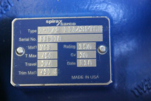 Spirax Sarco Control Valve & EP500 Electropneumatic Positioner 1.5" LEA43PTSUSS