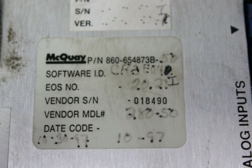 Mcquay Chiller Control PC Board 860-654873B