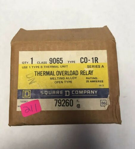 Square D Thermal Overload Relay 9065 CO-1R 79260 NEW