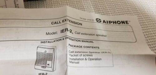 Aiphone Call Extension Speaker IER-2