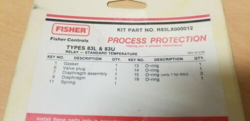 Fisher Controls 83L & 83U Relay Repair Kit R83LX000012