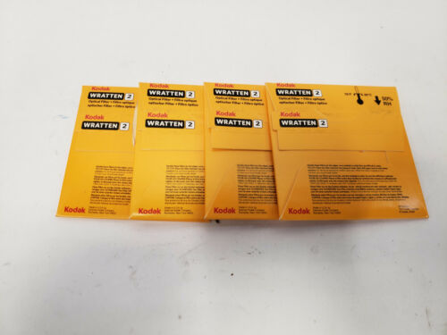 4 Kodak Wratten 2 No.25 Red Optical Filters 75mmx75mm