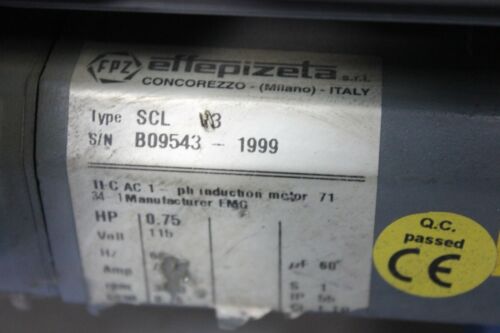 Effepizeta SCL V3 Regenerative Blower Induction Motor 0.75 HP 115V