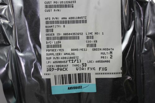 8 New Analog Devices AD8110ASTZ 260MHz 16x8 Buffered Video Crosspoint Switch