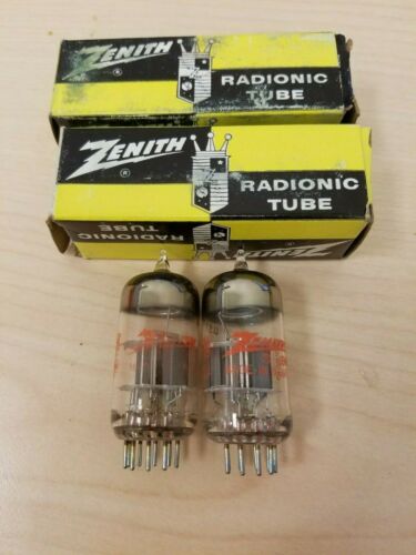 Vintage Pair Zenith Radio Tube Vacuum 6X8
