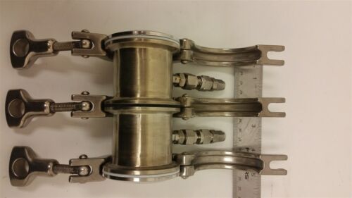 2 Section Stainless Steel Hi Purity Assembly W/clamps/ends Caps Flanges Fittings