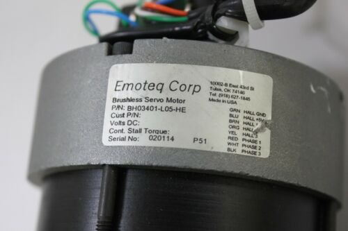 Emoteq Brushless Servo Motor Servomotor With Encoder BH03401-L05-HE