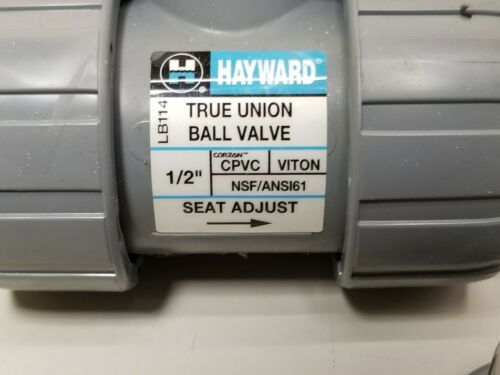 New Hayward True Union 1/2" CPVC Ball Valve Viton TB2050ST