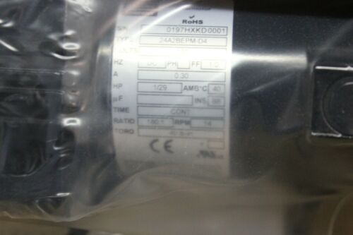 New Bodine Gear Motor Gearmotor 180:1 1/29hp 14rpm 24A2BEPM-D4