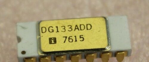 Intersil DG133AD White Ceramic/Gold IC Circuit Vintage Chip