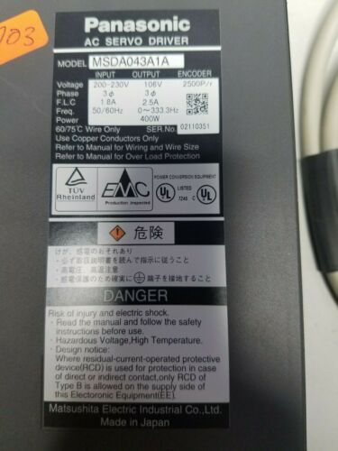 Panasonic AC Servo Drive MSDA043A1A