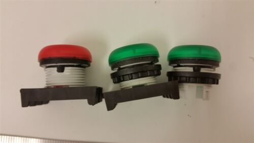 LOT OF 3 EATON PILOT LIGHT HEAD/LENS RED AND GREEN
