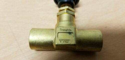 New Swagelok Brass Screwed-Bonnet Needle Valve 1/4 in. FNPT B-4JN4