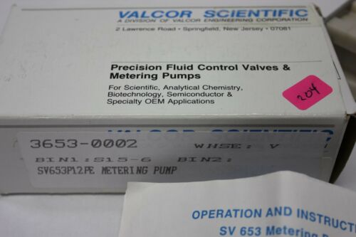 Valcor Scientific SV 653 Precision Metering Pump SVP12PE SV653