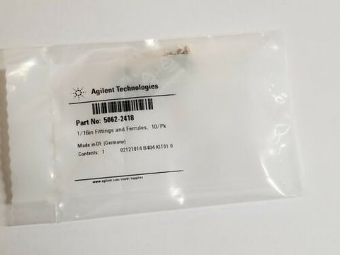 10/pk New Agilent 1/16in Fittings & Ferrules 5062-2418